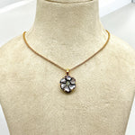 Load image into Gallery viewer, Gorgeous Carved Pearl Flower Pendant, Coffee Pearl Flower Necklace, Party Wear Pearl Necklace, 18 mm Flower, Wedding &amp; Bridesmaid Necklace