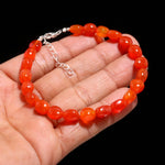 Load image into Gallery viewer, Natural Carnelian Smooth Tumble Beads Bracelet, Carnelian Nuggets Shape Beads Bracelet, Jewelry Gifts, Fancy Jewelry/Anklet for Girls