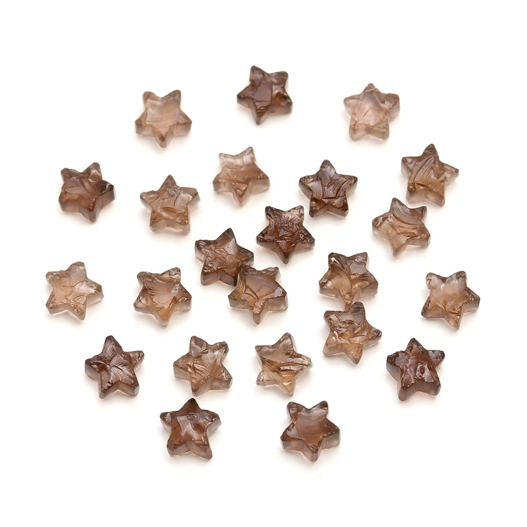 Raw Form Smokey Quartz Star Shape Beads, Brown Quartz Star Shape Gemstone For Jewlery, Loose Star Jewelry Beads 10 MM, Raw Stars Charm Beads