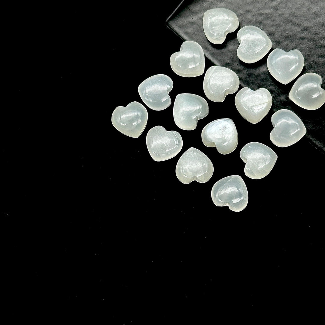 Natural White Moonstone Heart Shape Briolette's, Smooth Heart Shape Beads, Hand Carved Gemstones, Jewelry and Craft Wholesale Beads 8 MM