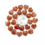Load image into Gallery viewer, Red Sunstone Heart Briolettes: AAA Gemstone Beads, Hand Carved 8mm