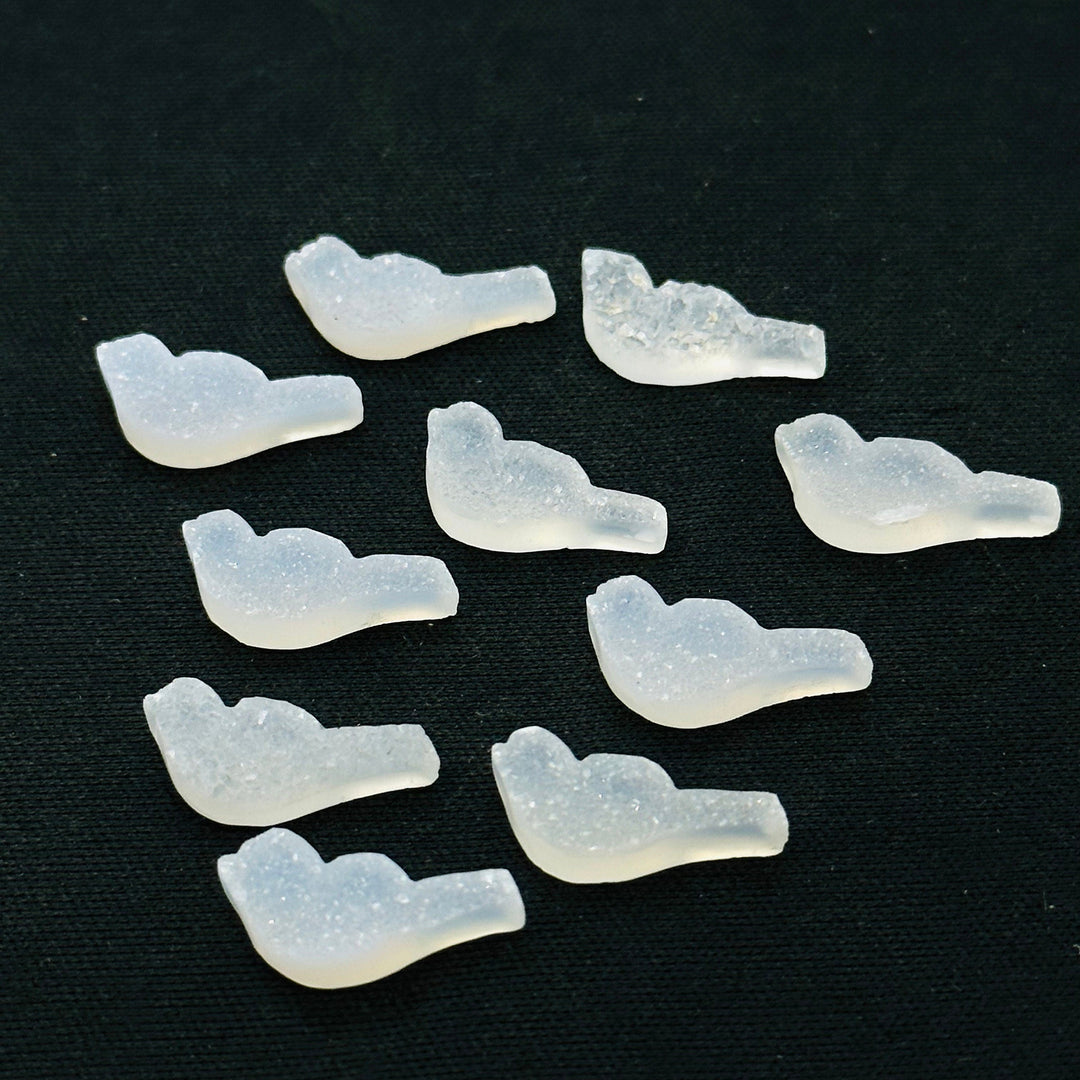 Natural Druzy Hand Carved Bird Shape, Carved Bird Shape Gemstone For Jewlery, Bird Shape Gemstone, 18x7 mm, Little Bird Charms