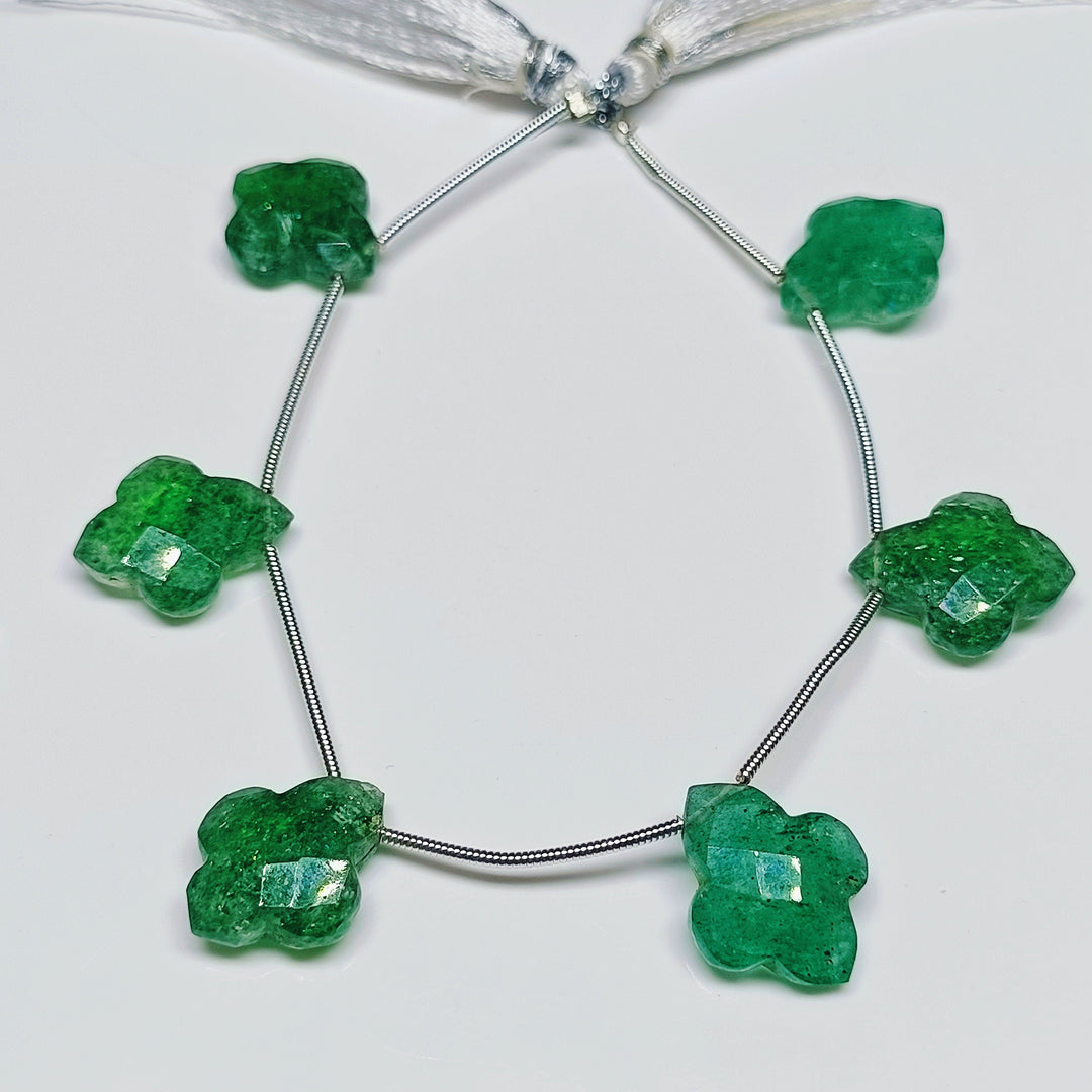 Amazing fancy shape beads strands 100% Natural 6 Pcs green strawberry fancy Shape Beads Strand, Faceted Beads, 17X14 mm