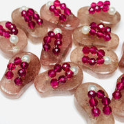 1 Pair, 100% Natural Pink Strawberry Slipper Shape Gemstone, Carved Gemstone, Loose Gemstone, Slipper Shape Gemstone, 18X11 mm