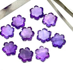Load image into Gallery viewer, Natural Amethyst Flower Shape Carving Beads, 11 MM Handmade Carved Flower Shape Gemstone, Hexagon Shape Charms For Jewelry &amp; Craft Making
