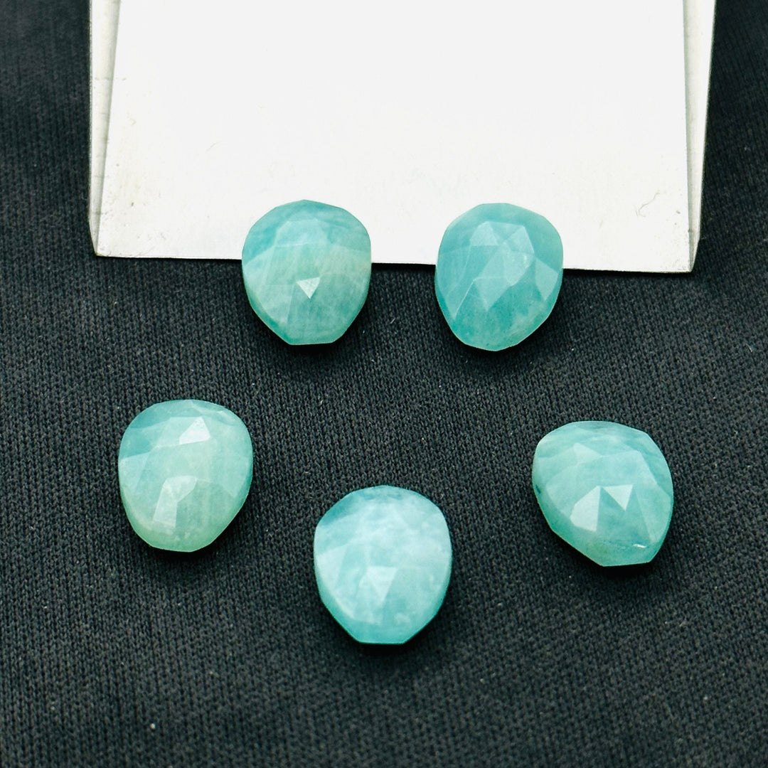 2 pcs A-one Quality Amanzonite freeform Rosecut, faceted rosecut, gemstone for jewelry, jewelry making rosecut, loose gemstone 5X8 10X13 mm