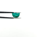 Load image into Gallery viewer, Hand Carved Copper Turquoise Moon Face Charm: Green Gemstone (18X13 MM)