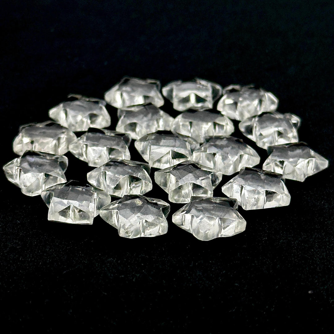 AAA Crystal Quartz Star Shape Briolettes, Natural Clear Quartz Star Gemstone for Jewelry Making, Faceted Clear Quartz Star Charms, 15 MM