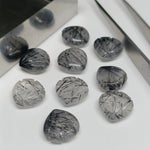 Load image into Gallery viewer, Handmade Black Rutile Sea Shell Briolettes: Carved Gemstone, 12mm