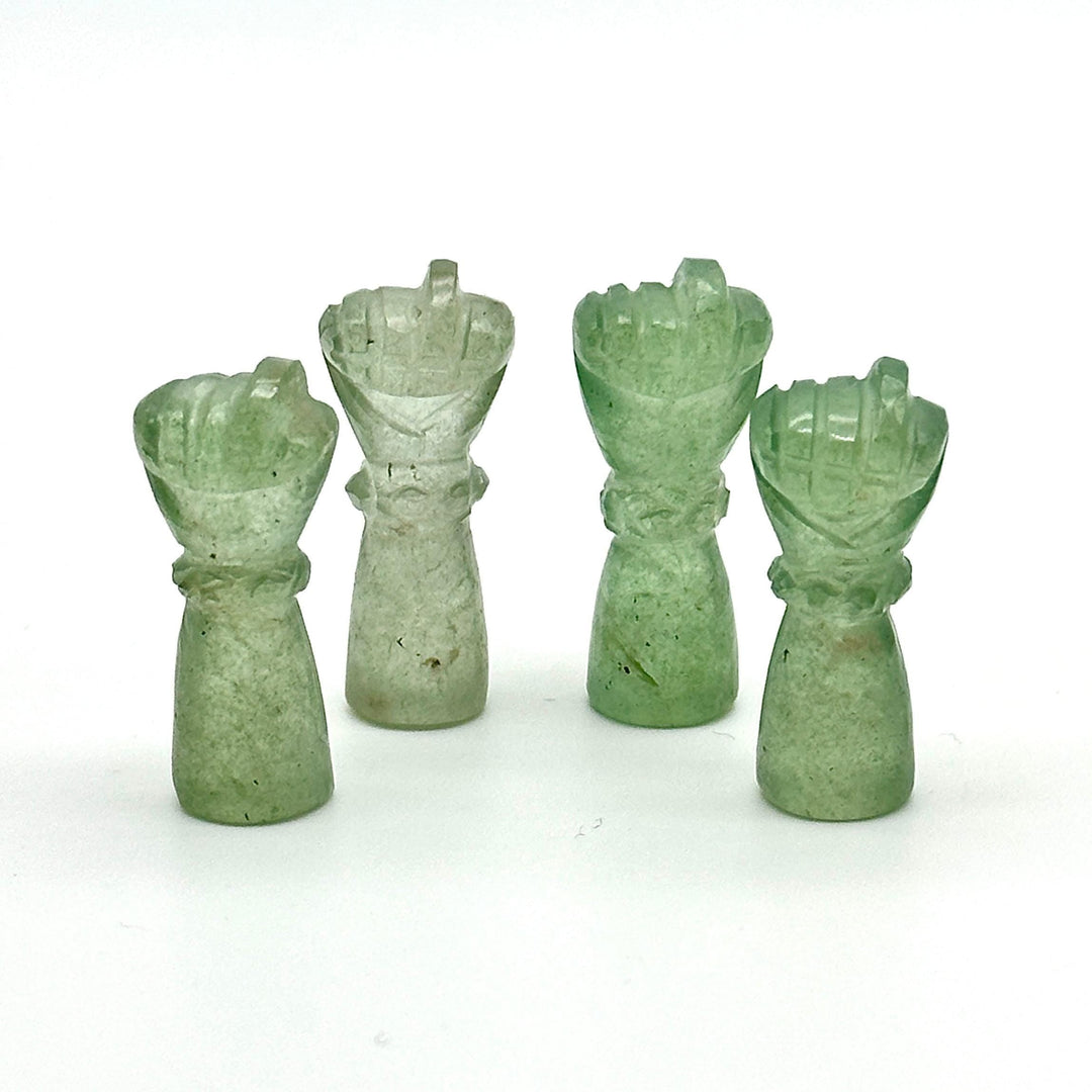 Natural Green Aventurine Hand Shape Carving, Aventurine Punch Shape Stone, 27 MM Loose Hand Fist Charm For Jewelry Making, Hamsa Charms