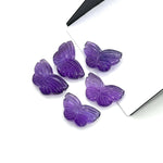 Load image into Gallery viewer, Carved Amethyst Butterfly Beads: Natural Gemstone Charms (11x18mm)