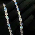Load image into Gallery viewer, Natural Rainbow Moonstone Faceted Chicklet Gemstone Beads, Flashy Blue Fire Moonstone Rectangle Beads, AAA Quality Moonstone Gemstone Beads