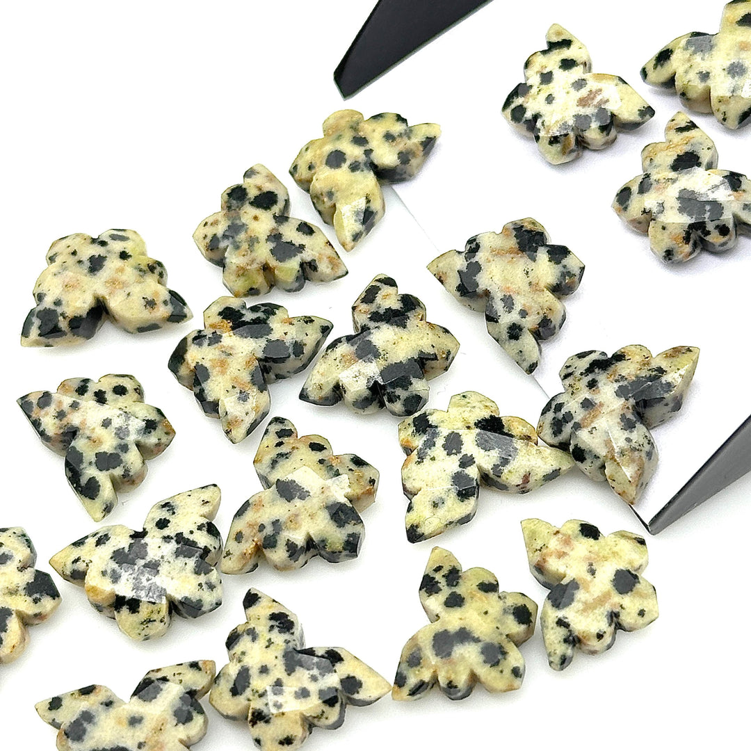 Natural Dalmation Jasper Butterfly Beads, Carved Gemstone Beads, Faceted Gemstone Carving Beads, Jewelry Making Wholesale Beads 14x10 MM