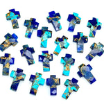Load image into Gallery viewer, Copper Blue Turquoise Cross Shape Beads ~ Healing &amp; Protection Gemstone Beads ~ Faceted Blue Turquoise Beads ~ 15 MM Cross Charm Beads