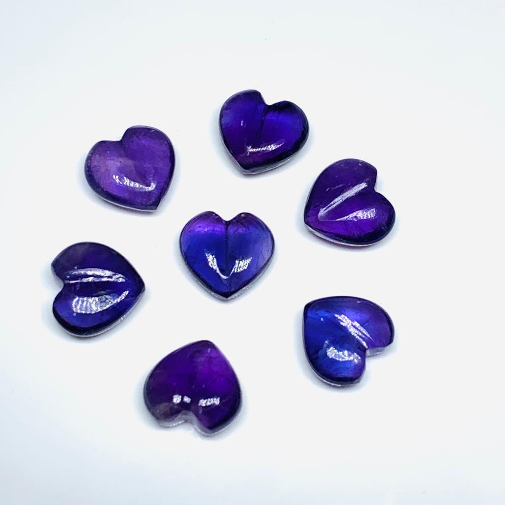 2,3,4,5,6 pcs 100% Natural Purple Amethyst Heart Shape Gemstone, Natural Heart Shape Gemstone, Gemstone For Jewlery, 11 mm (Approx)