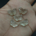 Load image into Gallery viewer, Green Amethyst Butterfly Beads: Carved Gemstone Charms, 11x18mm
