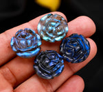 Load image into Gallery viewer, Natural Labradorite Rose Flower Shape Stones, Flashy Labradorite Hand Carved Flowers for Jewelry Making, Loose Charms, 20 MM