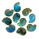 Load image into Gallery viewer, AAA Flashy Labradorite Carved Shell Beads, Hand Carved Snail Shell Shape Gemstone, Seashell Charm, 16 MM Seashell Beads For Jewelry Making