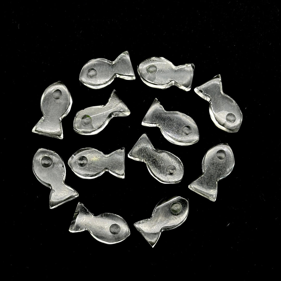 Natural Crystal Quartz Fish Charm Beads, Fancy Fish Shape Carved Gemstone, 7X14 MM, Goddess Power Stone Carving, Jewelry Making Diy Beads