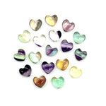 Load image into Gallery viewer, Natural Multi Fluorite Heart Shape Beads, AAA Fluorite Smooth Heart Shape Beads, Hand Carved Gemstone, Jewelry Making Loose Charm, 8 MM