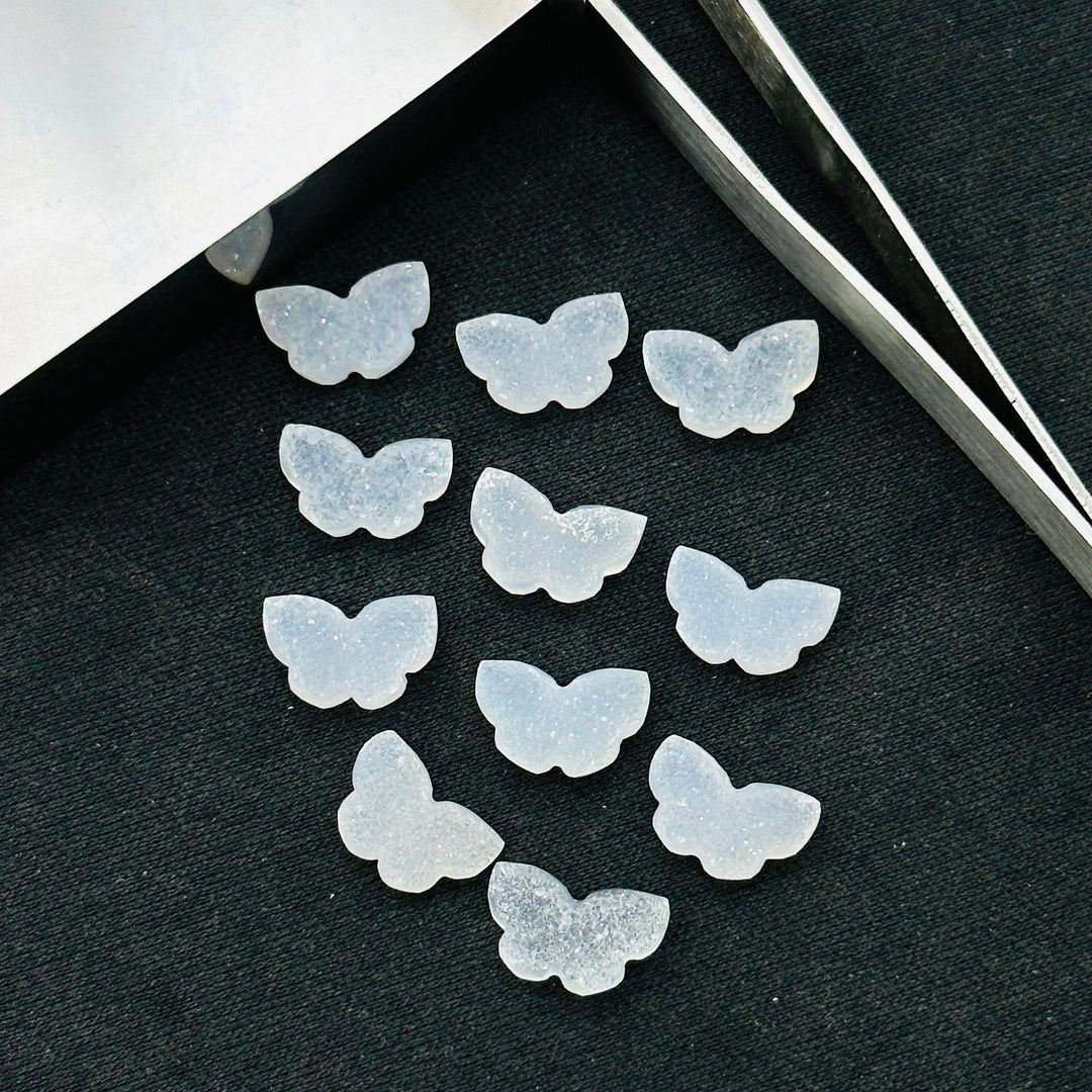 Beautiful Shiny Drusy Butterfly Shape Carving Beads, Drusy Hand carved Gemstone Briolette, Loose Gemstone for jewelry Making Charms12x7mm
