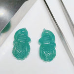 Load image into Gallery viewer, 1 Pair AAA Quality 100% Natural Amanzonite Peacock Shape Carved Gemstone, Loose Gemstone, Peacock Shape Gemstone , Carved Gemstone 25X13 mm