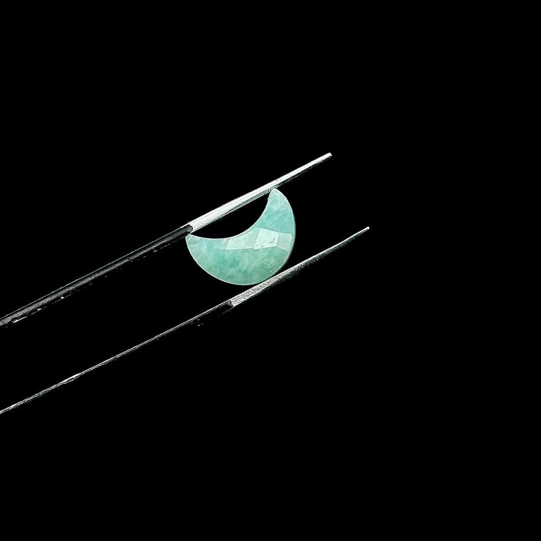 Mini Amazonite Carved Moon Shape Briolette's, Natural Amazonite Faceted Moon Shape Gemstone Beads, Hand Carved Moon Beads, Moon Charms 12 MM