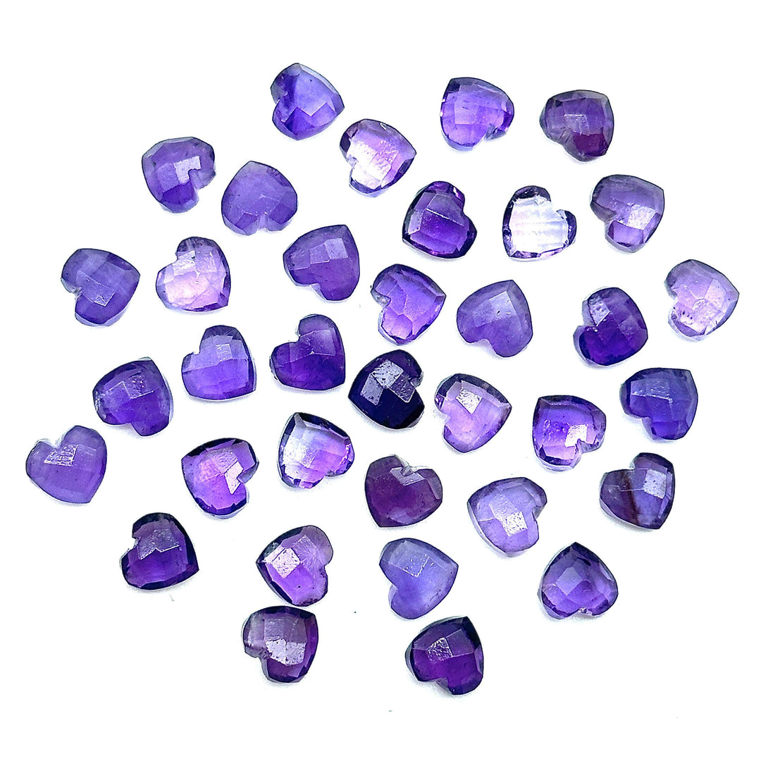 Natural Purple Amethyst Heart Shape Briolettes, AAA Amethyst Heart Shape Faceted Gemstone Beads, Loose Wholesale Heart Charm Beads, 8 MM