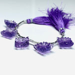 Load image into Gallery viewer, 2,3,4,5,6 pcs 100% Natural Amethyst Fancy Shape Carved Gemstone, Fancy Shape Carving, Carved Gemstone For Jewellery 14 mm