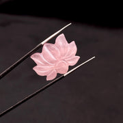 Natural Rose Quartz Lotus Carving, Pink Lotus Hand Carved Gemstone With Matt Finish 18X15 mm, Goddess Sign Lotus Crystal With Healing Power