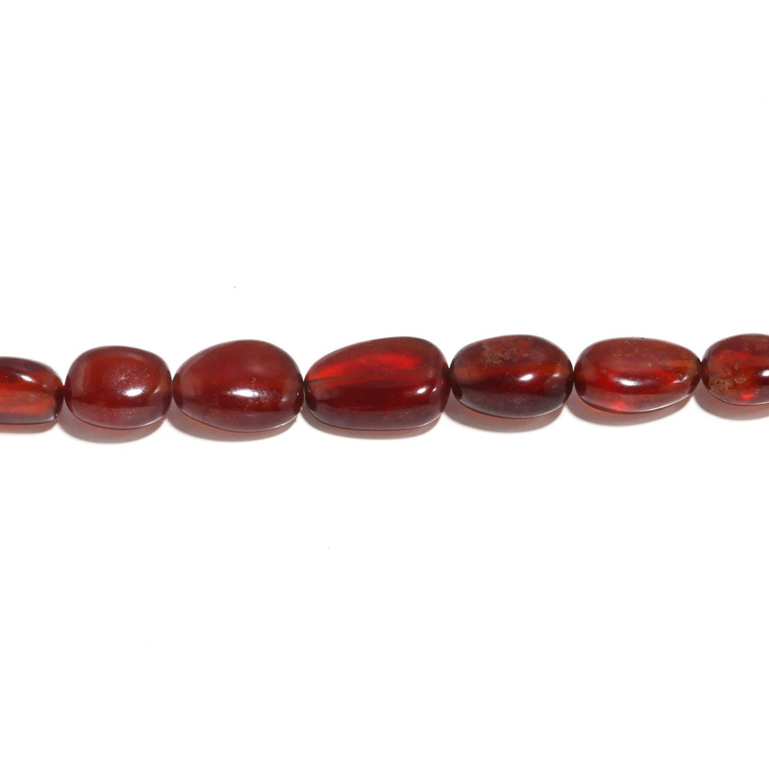Natural Hessonite Smooth Tumble Shape Beads, Hessonite Plain Nuggets Beads for Jewelry Making, 8-15 MM, 8 Inches