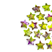 Rare Neon Green & Purple Turquoise Star Shape Beads, Green Turquoise Faceted Star Beads, Gemstone Carvings, Hand Carved Charm Beads 10 MM