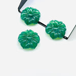 Load image into Gallery viewer, Natural Green Onyx Flower Shape Carved Gemstone, Green Onyx Flower Shape Carving, Gemstone For Jewlery 17 mm, Craft Making Flower Charms