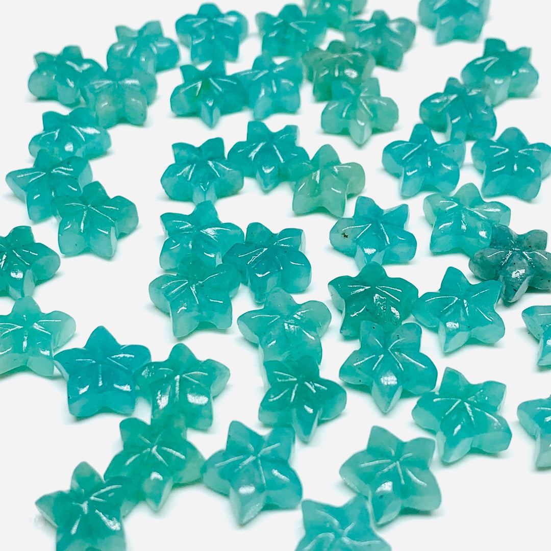 Superb Amazonite Hand Carved Star Shape Briolettes, Natural Amazonite Star Shape Beads, Carved Star Shape Gemstone for Jewlery, 10 MM