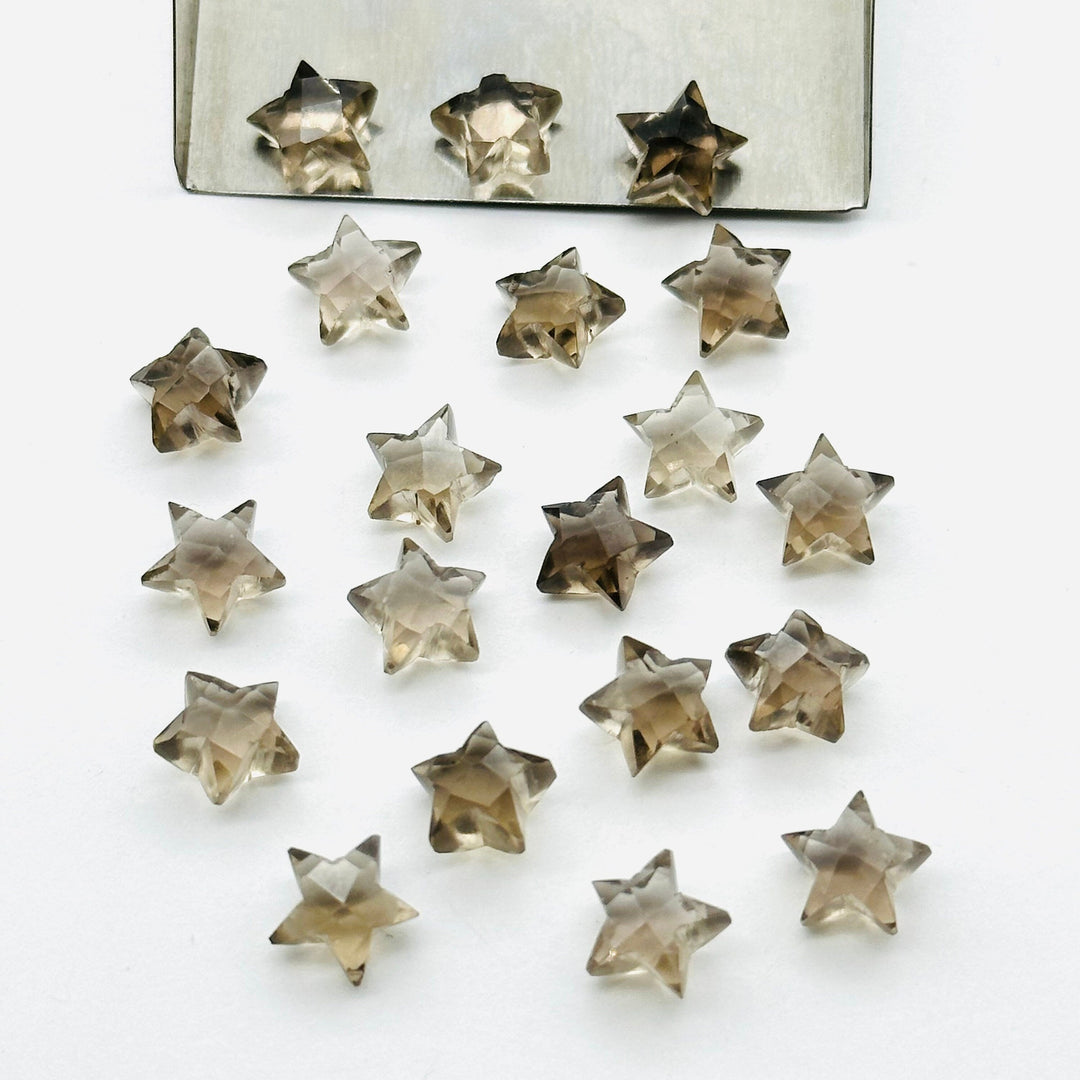 Natural Smokey Quartz Stars Shape Briolettes, AAA Brown Smokey Quartz Star Shape Beads, Jewelry Making Loose Gemstones, 6 MM Mini Star Charm