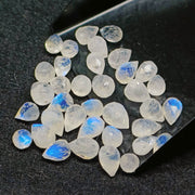 Natural Flashy Rainbow Moonstone Drop Shape Beads, Faceted Teardrop Shape Gemstone Briolette's, Loose Drop Beads for Jewelry, 6X8 - 7X9 MM