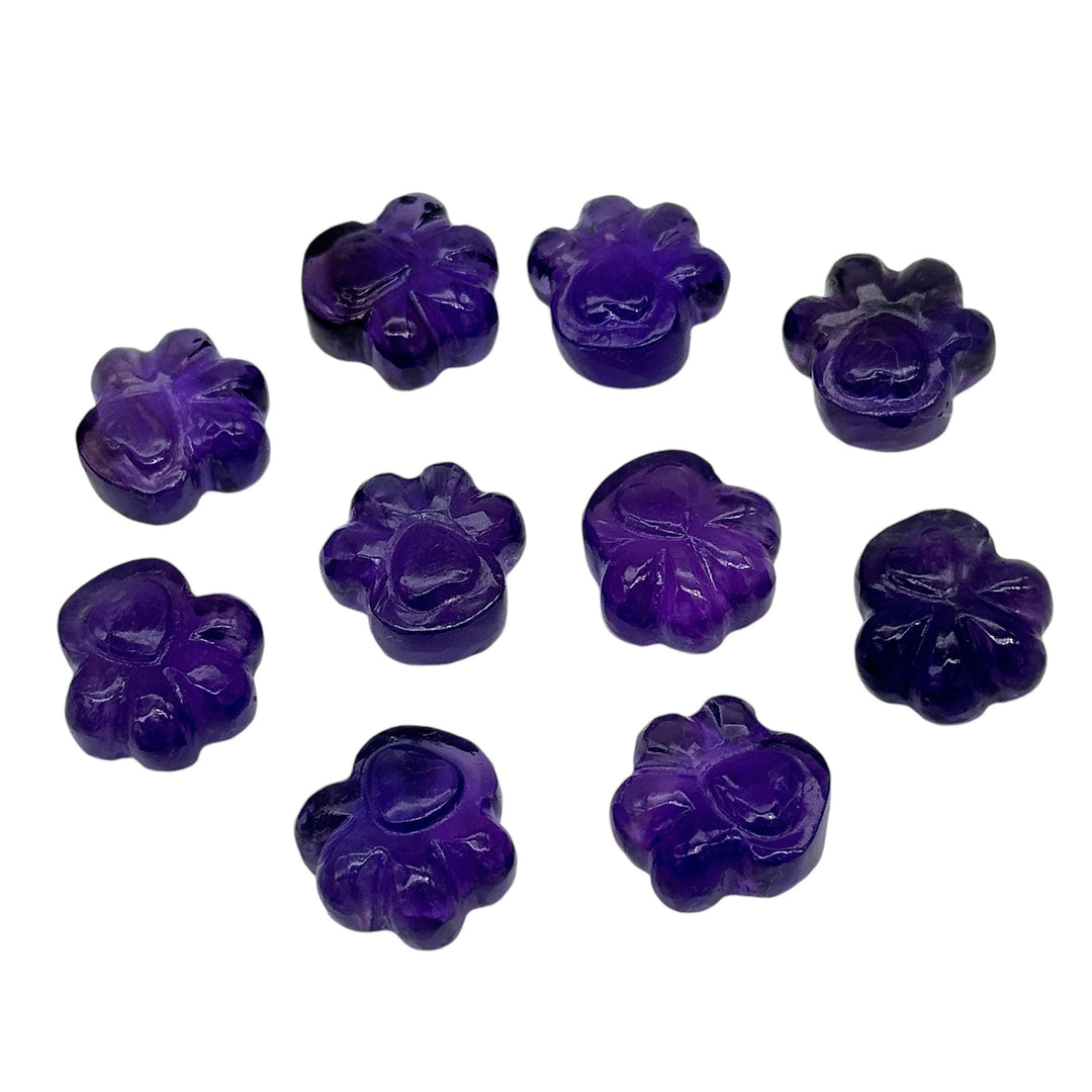 Natural Amethyst Hand Carved Dog Paw, AAA+ Quality Gemstone Paw Carving, 13 MM Paw Charm, Dog Cute Purple Paws for Jewelry, Craft Making