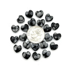 Load image into Gallery viewer, Snowflake Obsidian Heart Shape Briolette's, Faceted Heart Shape Beads, Jewelry and Craft Wholesale Beads 8 MM, Hand Carved Gemstones