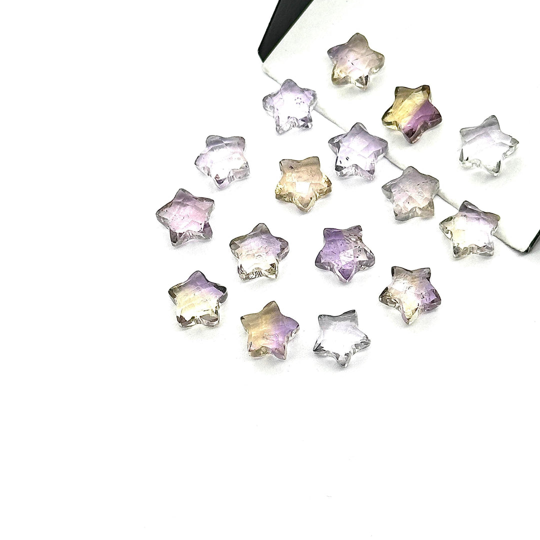 Natural Ametrine Faceted Stars Shape Beads, AAA Ametrine Star Shape Briolette's, 8 MM Star Loose Gemstone Beads For Jewelry Making