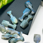 Load image into Gallery viewer, 1,2,3,4,5 pcs Natural Labradorite Wine Glass Shape Carved Gemstone, New Designer Flashy Briolettes, Blue Fire Labradorite Carving 8X20 MM
