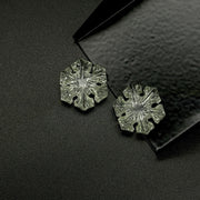 1 pc Natural Crystal Quartz Snowflake Shape Gemstone, 18 MM Handmade Snowflake Carvings, Hand Carved Gemstone For Jewelry, Ice Flakes Gems