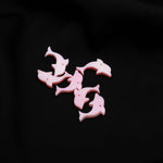 Load image into Gallery viewer, 1 pc AAA Mother of Pearl Dolphin Shape Carving, Pink Pearl Dolphin Shape Beads, Top Drill Fish Charms for Jewelry Making, 23 MM, 1 PC