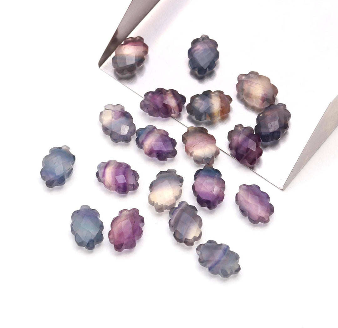 Multi Fluorite Clouds Shape Beads, Rainbow Fluorite Faceted Cloud Beads, Carved Cloud Gemstone Charms, 12 MM, Loose Carved Briolettes