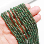 Load image into Gallery viewer, Beryl Emerald Rondelle Beads, AAA Beryl Emerald Smooth Beads for Jewelry Making, Dyed Emerald Beads, Plain Beads, 3-4 MM