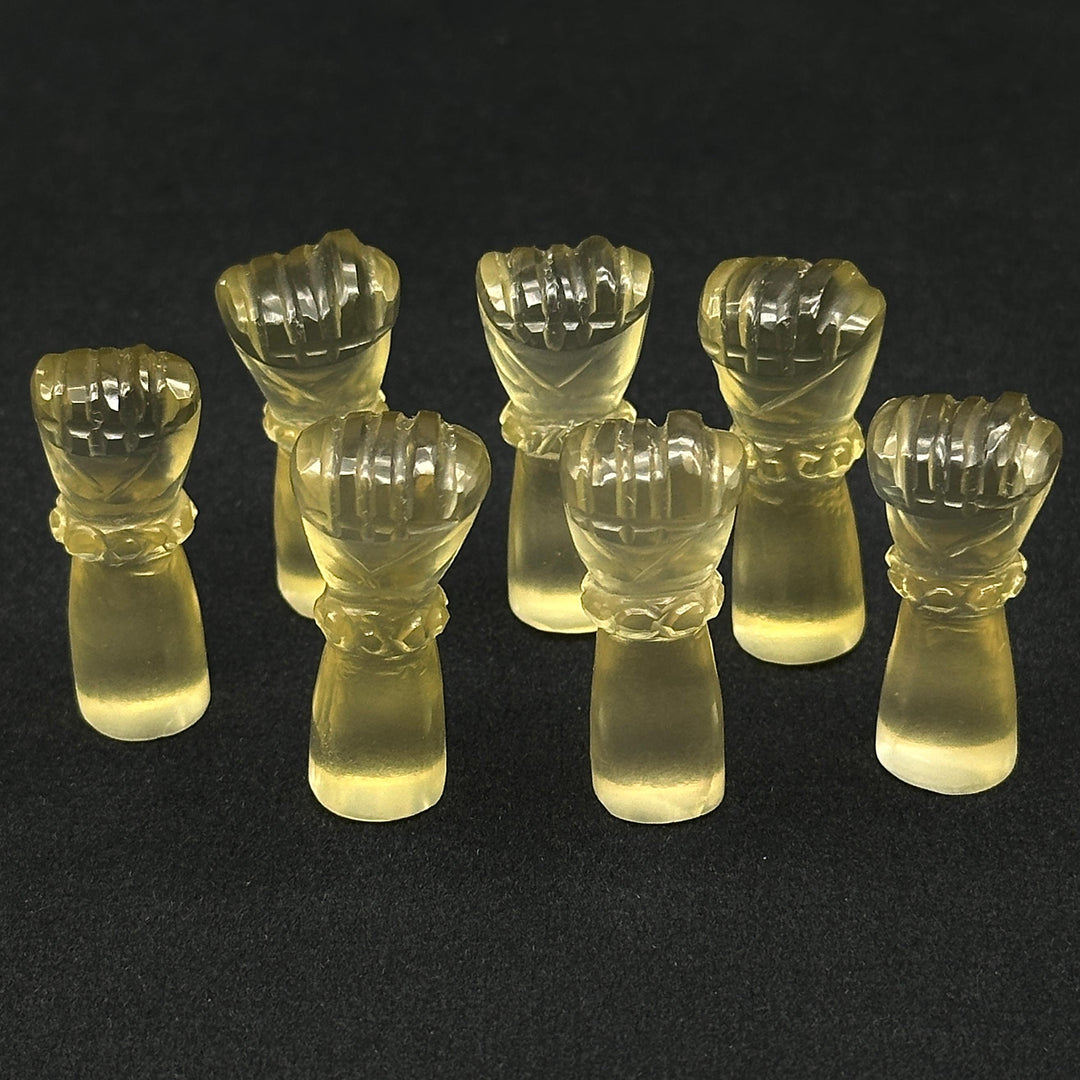 Natural Lemon Quartz Hand Shape Carving, Lemon Quartz Punch Shape Stone, 27 MM Loose Hand Fist Charm For Jewelry Making, Hamsa Charms