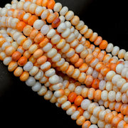 Orange Opal Smooth Rondelle Beads, Orange Shaded Opal Beads for Jewelry Making, Wholesale Loose Beads, 8 MM Pastel Opal for Craft Making