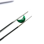 Load image into Gallery viewer, Carved Malachite Moon Beads: Faceted Green Gemstone Charms (12mm)