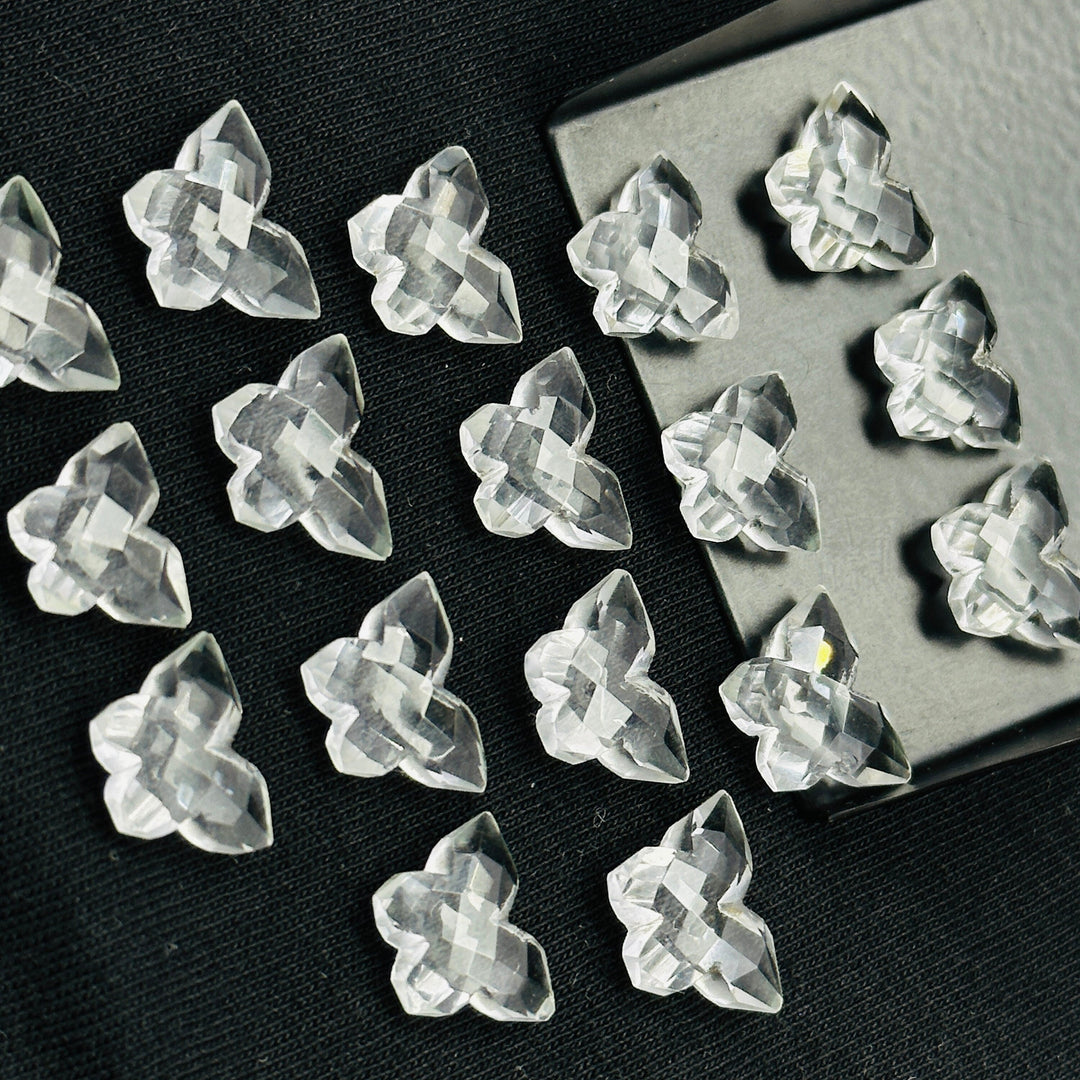 Natural Crystal Quartz Butterfly Shape Gemstone Beads, Handmade Faceted Butterfly Shape Carving Beads, Crystal Briolettes Beads 14x10 MM