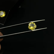 10 MM Lemon Quartz Flower Shape Faceted Gemstone, Flower Shape Carving Cut Stones For Jewelry Making, Clear Visible High Quality Beads