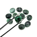 Load image into Gallery viewer, Natural Emerald Evil Eye Shape Briolettes, AAA Emerald Eye Shape Carved Beads, Evil Eye Protection Gemstone Beads, 12 MM, Green Eye Charms